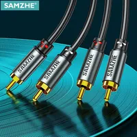 SAMZHE 2 RCA to 2 RCA Cable Male to Male Audio Cable for Home Theater DVD Amplifier TV 1m 2m 3m 5m Cable RCA Gold-Plated Cabo