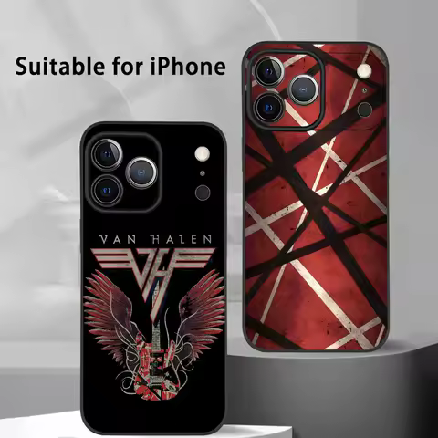 E-Eddie Van H-Halen Singer Phone Case For IPhone 17 16 15 14 13 12 11 Pro Max Plus Mini Black Frosted Soft Shell Funda