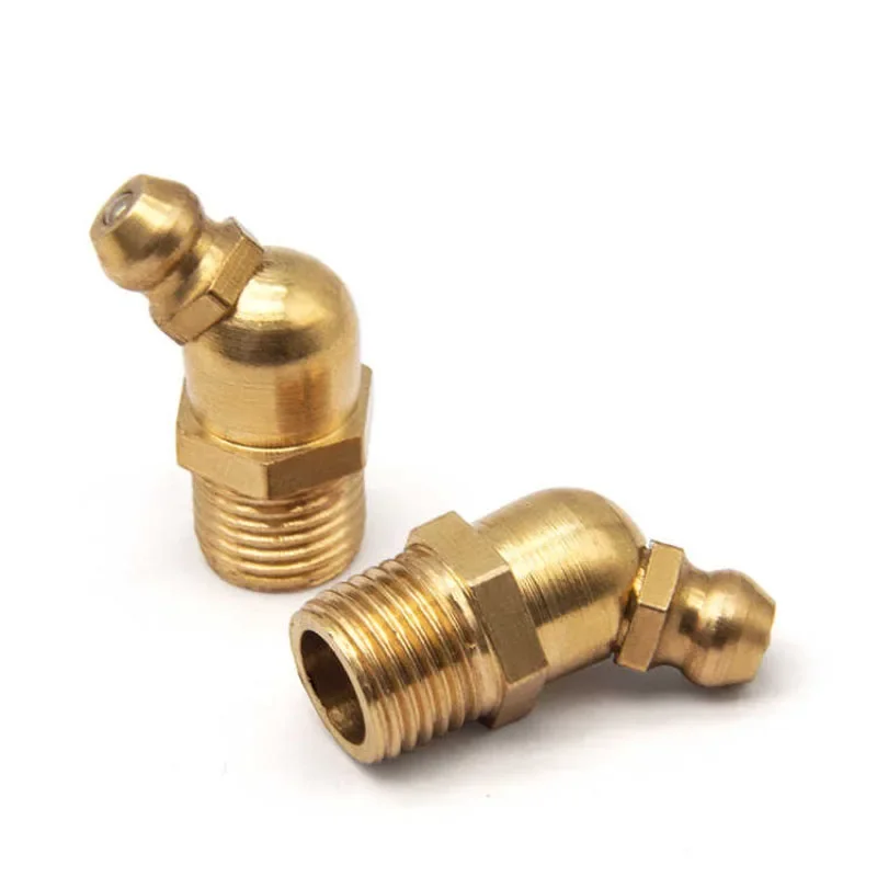 1~10 Pcs Brass Grease Nipple Copper Oil Mouth Thread Straight/45°/90° Joint Grease Gun Nozzles M4 M5 M6 M8 M10 M12 M14 M16 M20