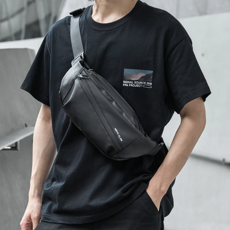 

MOYYI Men's Travel One Shoulder Bag Fashion Waterproof Bag Outdoor Sports Crossbody Bag Lightweight Fitness Trend Fanny Pack