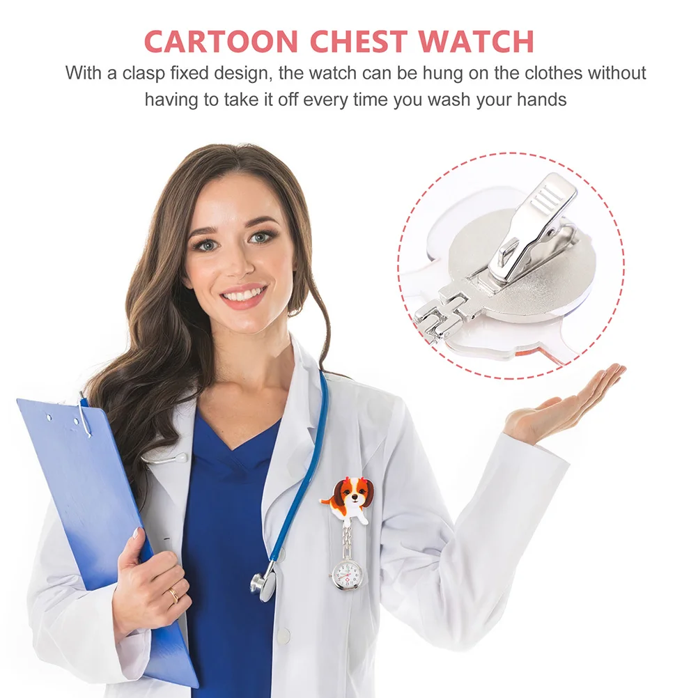 قطعتان من سلسلة الرسوم المتحركة اللطيفة، ساعة جيب ممرضة بسيطة لعمال المستشفى، هدية محمولة دقيقة لحفظ وقت التمريض #4