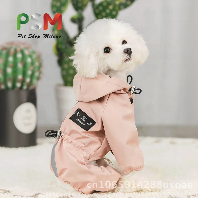 

PSM Pet Dog Raincoat Breathable Reflective Softshell Jacket Universal Size for Cats And Dogs Rainproof Four-Legged Pet Clothing