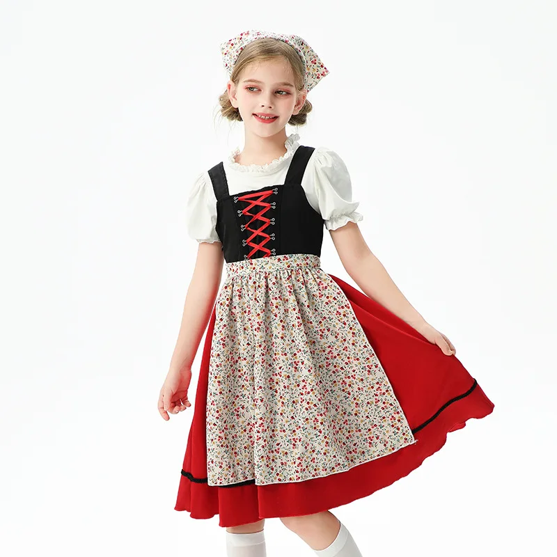 

Bavarian Children's Clothing European Idyllic Girl Farm Estate Germany Munich Oktoberfest Maid Clothing
