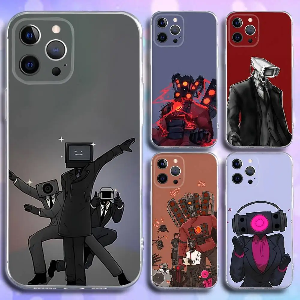 

Skibidi Toilet Phone Case For iPhone 17,16,15,14,13,12,11 Pro,Max,Plus,X,XS,XR,SE4,E Mini Transparent Soft Cover