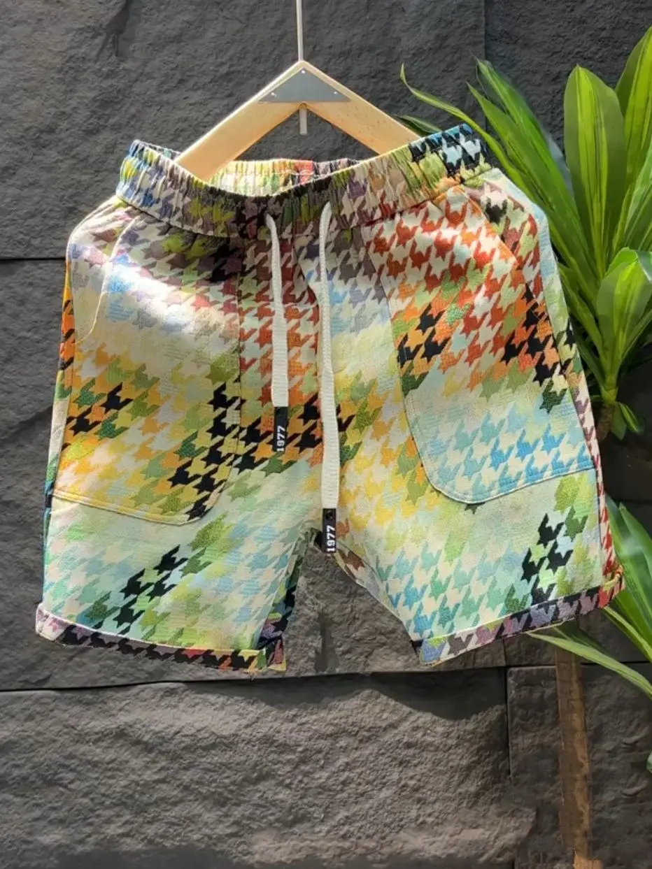 

Plaid Men's orts Summer Faion Comfortable Five-Quarter Length Youthful ular Sle Loose Fit UPF30+ Sun Protec...