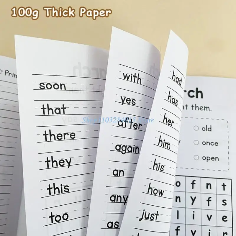 

R6FF English Learning Materials White & Sight Words Search Presenting 500 High Frequency Terms With Contextual Examples