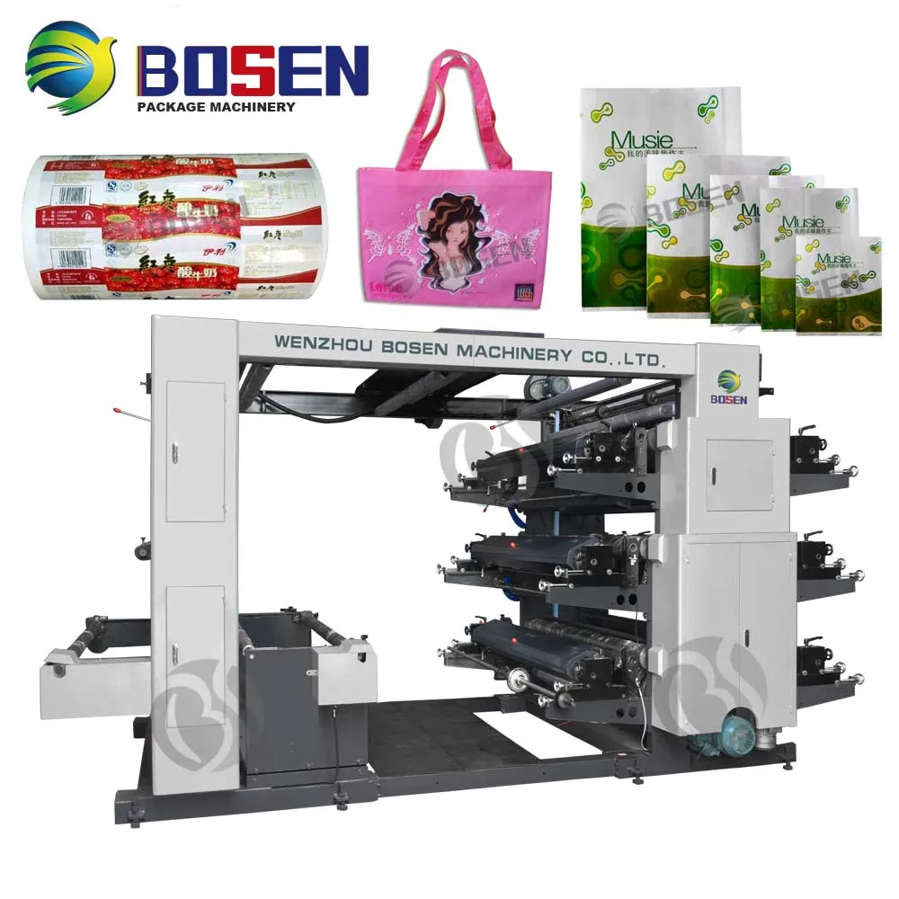 BS-YT6600 High Quality Six Color Plastic Flexo Printing Machine T shirt Printing Machine