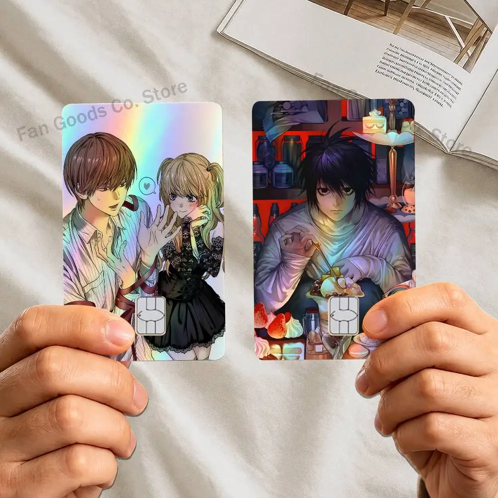 

Anime Death N-Notes Laser shimmer Name Card Sticker Decorate Bank Card Couple Student Supplies Decals Patch Documents Birthday