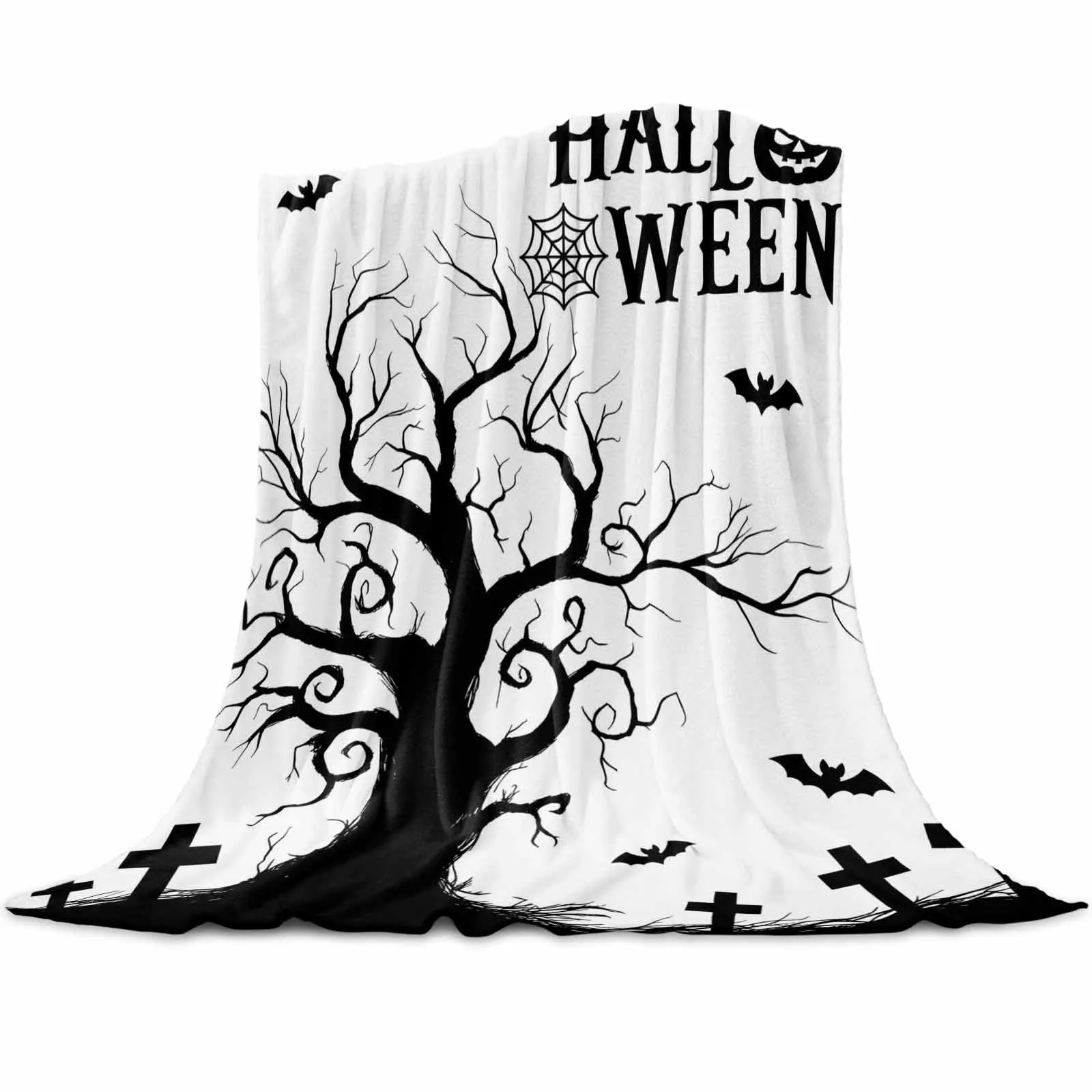 

Одеяла с изображением летучей мыши HALLOWEEN для дивана-кровати, зимнее мягкое плюшевое теплое одеяло для дивана, праздничные подарки