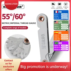 20set Inch 55° Metric 60°  Thread Pitch Cutting Screw Pitch Gauge Tool Stainless Steel Metric Screw Thread Gauge 20Pcs