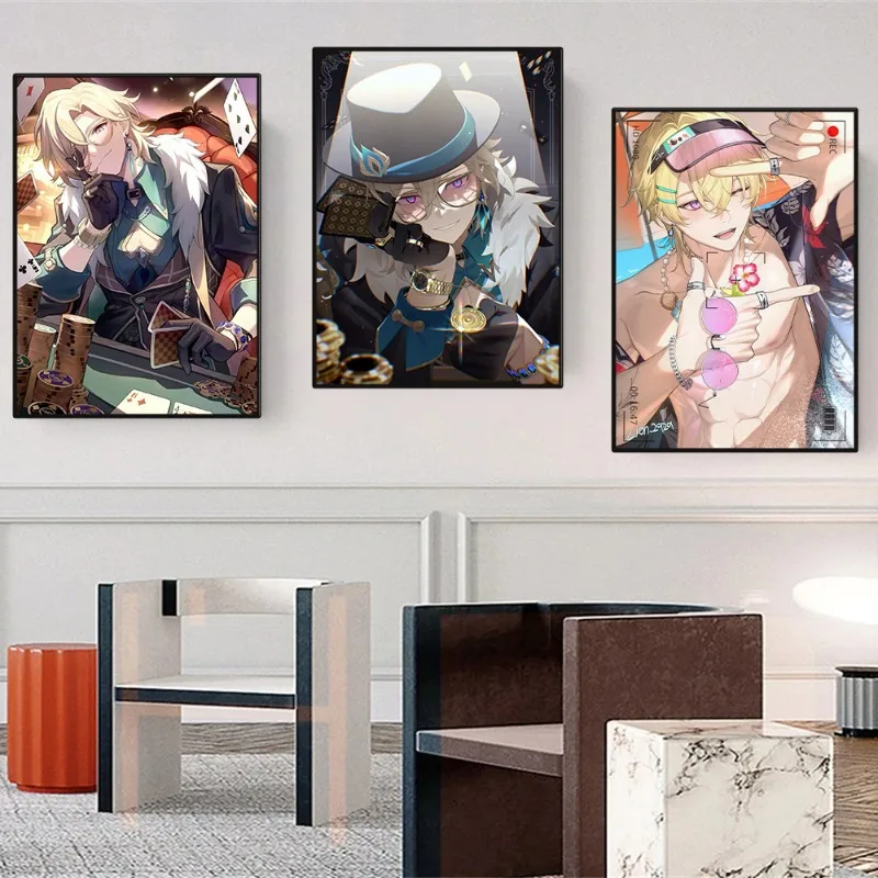 Hot Videos Game Honkai Star Rail Aventurine Poster Anime Popular Character Canvas Painting Wall Art for Living Room Home Decor