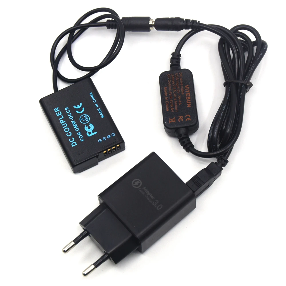 DMW-DCC9 DMW-BLD10 BLD10E BLD10PP بطارية الدمية + باور بانك كابل يو اس بي + شاحن لباناسونيك DMC GX1 GF2 G3 G3K G3R G3T G3W G3EGK