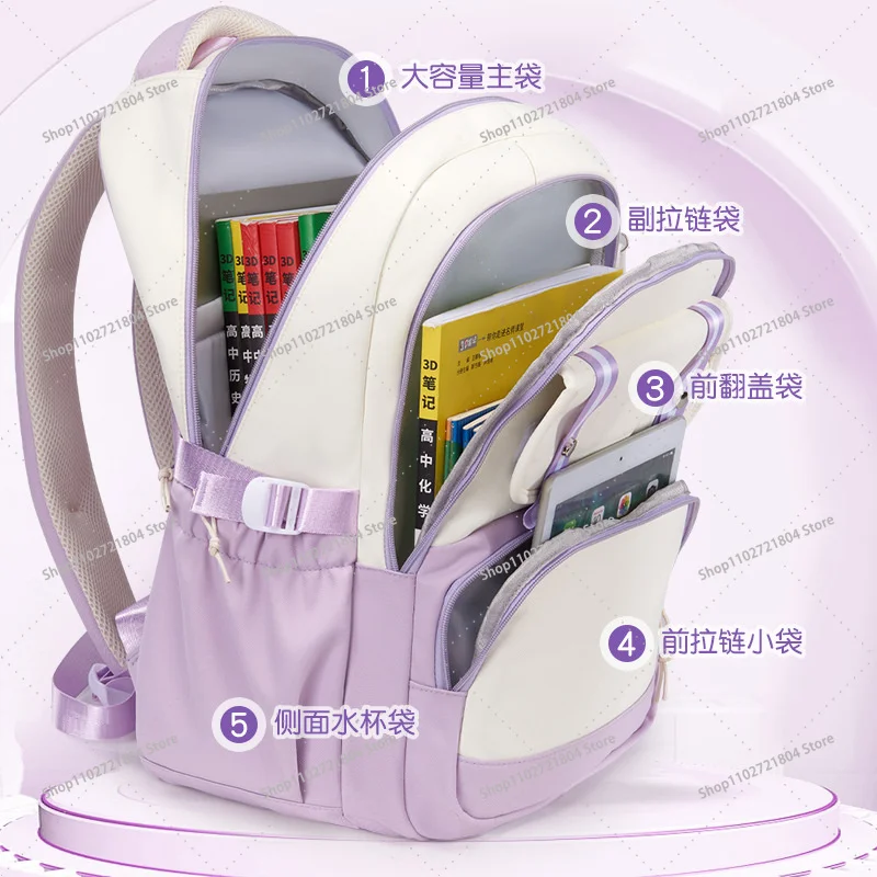 The Powerpuffs Girls High Quality Schoolbag with Coin Purse Cartoon Printed Backpacks Students Book Stationery Storage Backpack