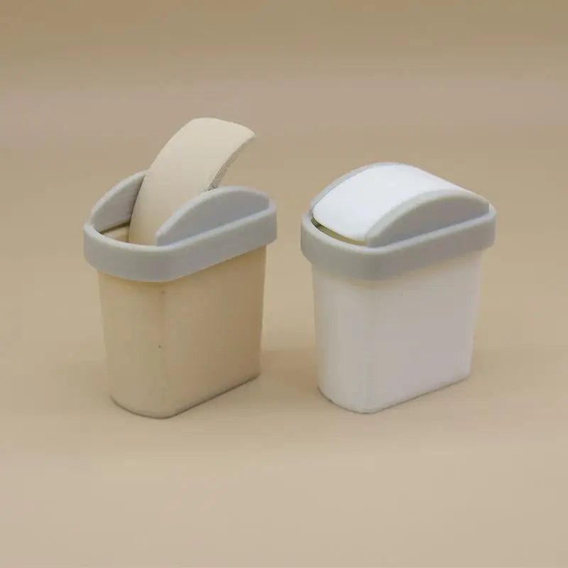 Mini Flip Cover Trash Can Dustbin Miniature Toy Model Scene Doll House Accessories Simulation Mini Waste Bin