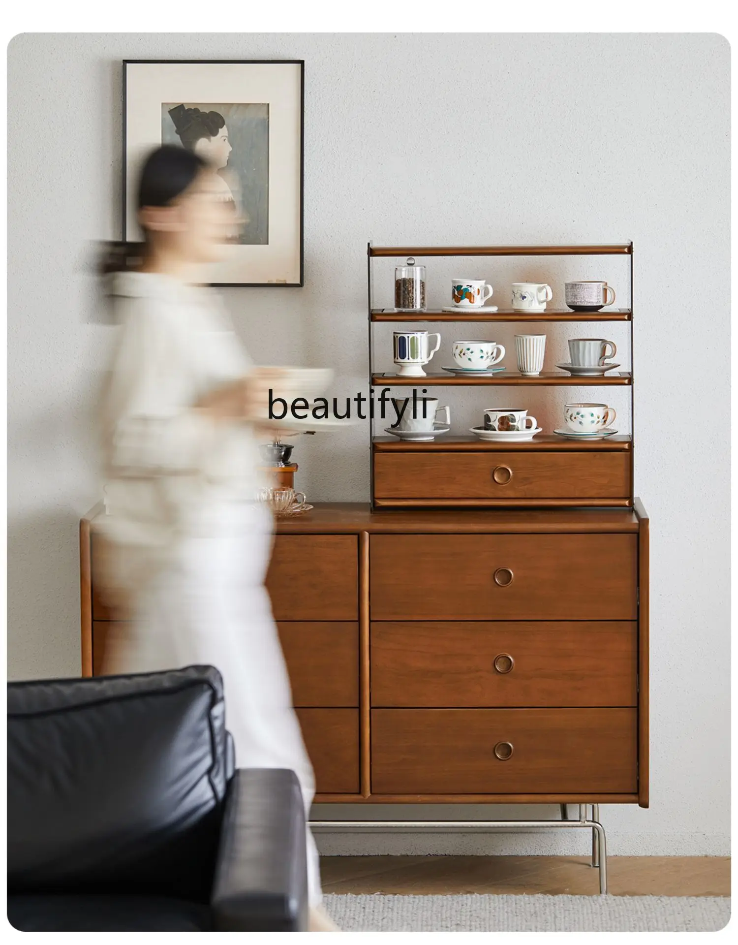 Hj Bekerhouder Nordic Retro Log Desktop Multifunctionele Display Rooster Frame