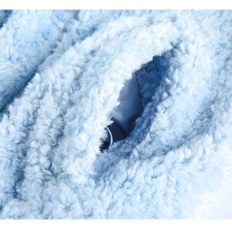 Marrom gola jaqueta peluda fofo solto zip-up jaqueta de pele sintética quente casual elegante casaco de pelúcia falso cordeiro estilo preppy rua