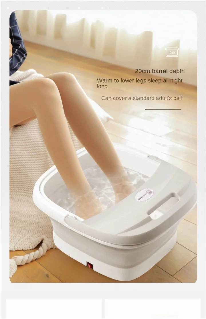 110V/220V  Foldable Foot Soaking Tub with Heat and Massage for Calves Smart Thermostat Foot Basin