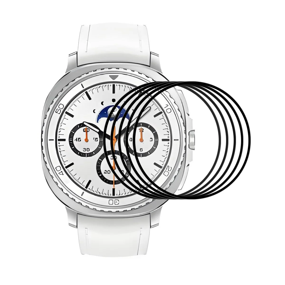 

Для Samsung Galaxy Watch8 Classic 46 мм 5 шт. Защитная пленка для экрана 3D изогнутый ПК + ультра прозрачная пленка PMMA - прозрачная