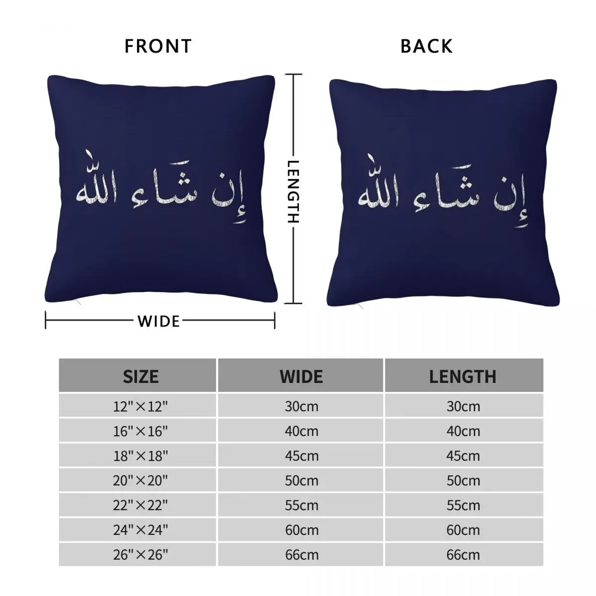 Inshallah If Its Gods Will Square Pillowcase Polyester Linen Velvet Creative Zip Decorative Home Cushion Cover