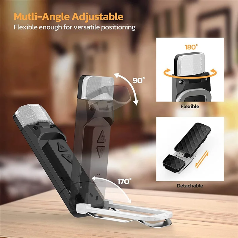 

A07F-Book Lights, Rechargeable Reading Light In Bed, Smart Adjustable Reading Lights, Portable Bookmark Night Lamp