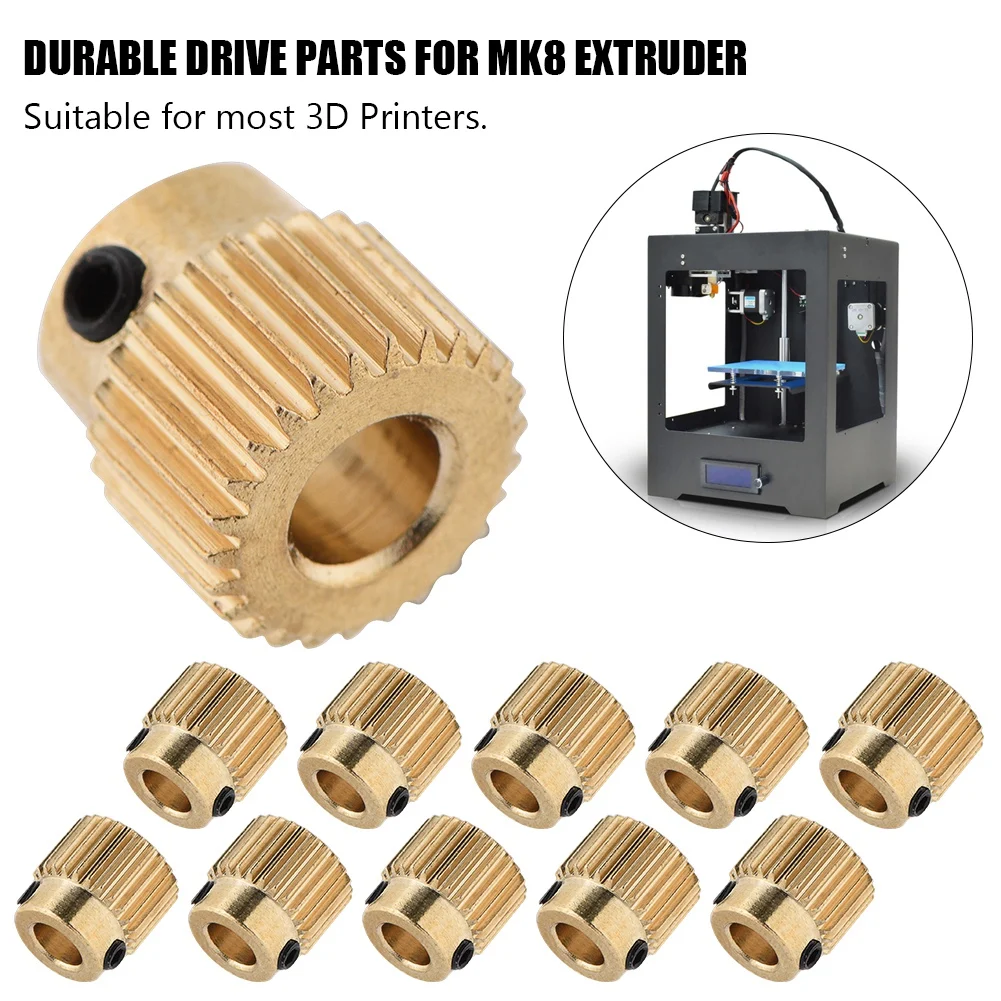 

3D Printer Accessories High Quality Brass Drive Gear for MK7 MK8 Extruder 26/ 40 Teeth 3D Printer Accessories