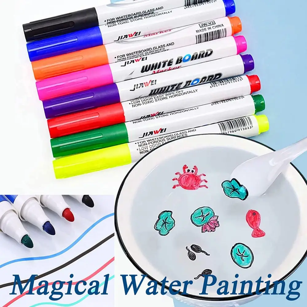 4/8/12 Colors Ceramic Spoon Water Drawing Magic Doodle Pen Colorful Mark Pen Magical Water Painting Pen Whiteboard Markers