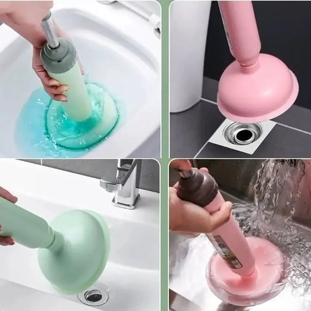 Silicone Toilet Pipe Plunger Vacuum Suction Cups High Pressure Pump Drain Cleaners Household Reusable