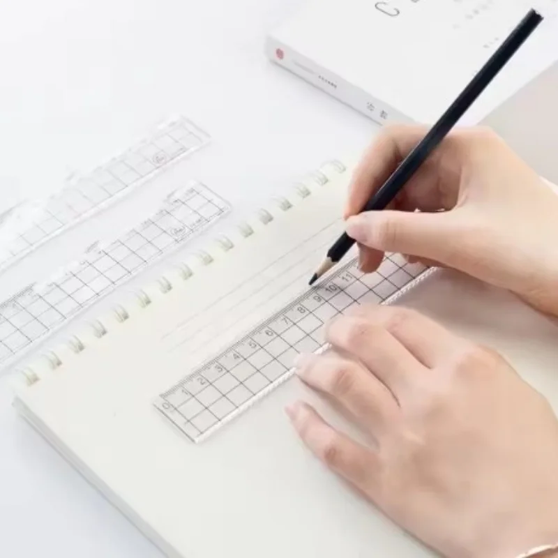 18cm Thick Plastic Ruler Wave Transparent Ruler Measuring Ruler Drawing Stationery Ruler Digital Scale Ruler