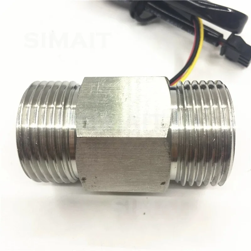 Stainless Steel 1 Inch High Temperature Water Flow Sensor, Hall Flowmeter NPN Pulse Output