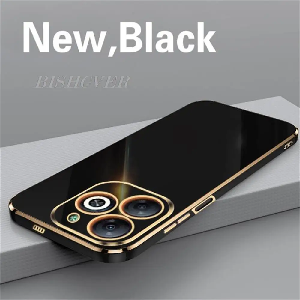 Luxury Square Plating Phone Case For Infinix Hot 40i 6.56\