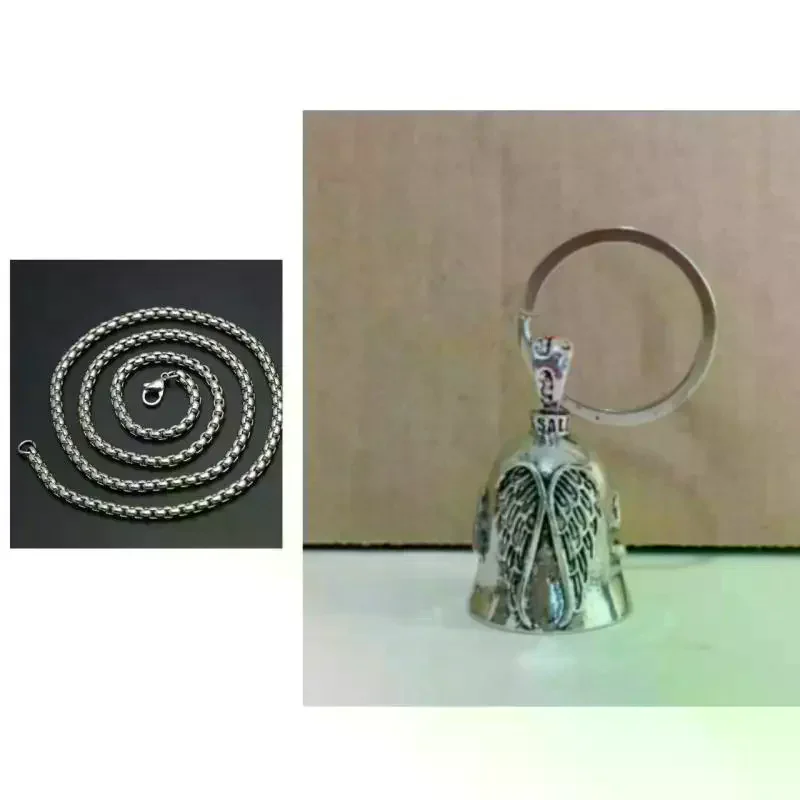 Biker Riding Bell Pendant Riding Bell Angel Guardian KeychainPortable Motorcycle Accessories For Biker Riders Gift 1 Piece
