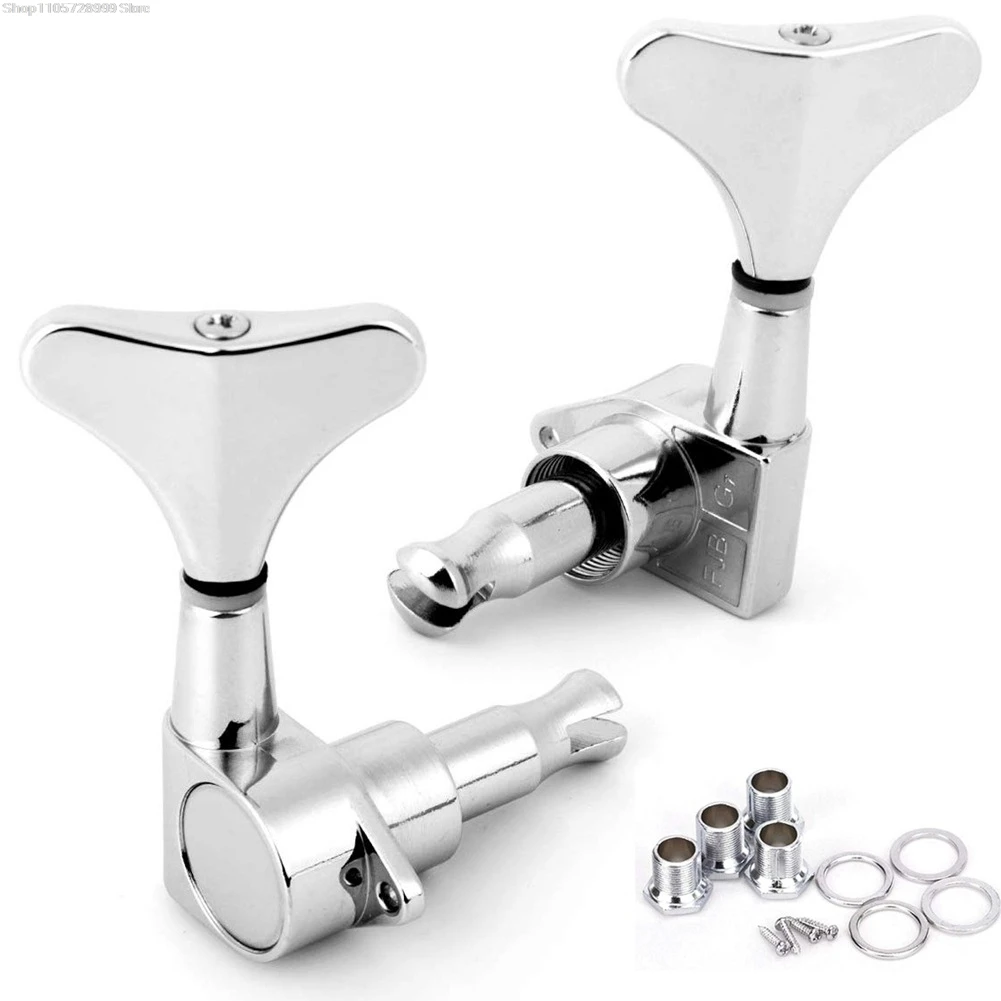 Fish Tail Sealed Bass Tuning Machine Heads for 4 String Electric Bass Luthier Repair Parts
