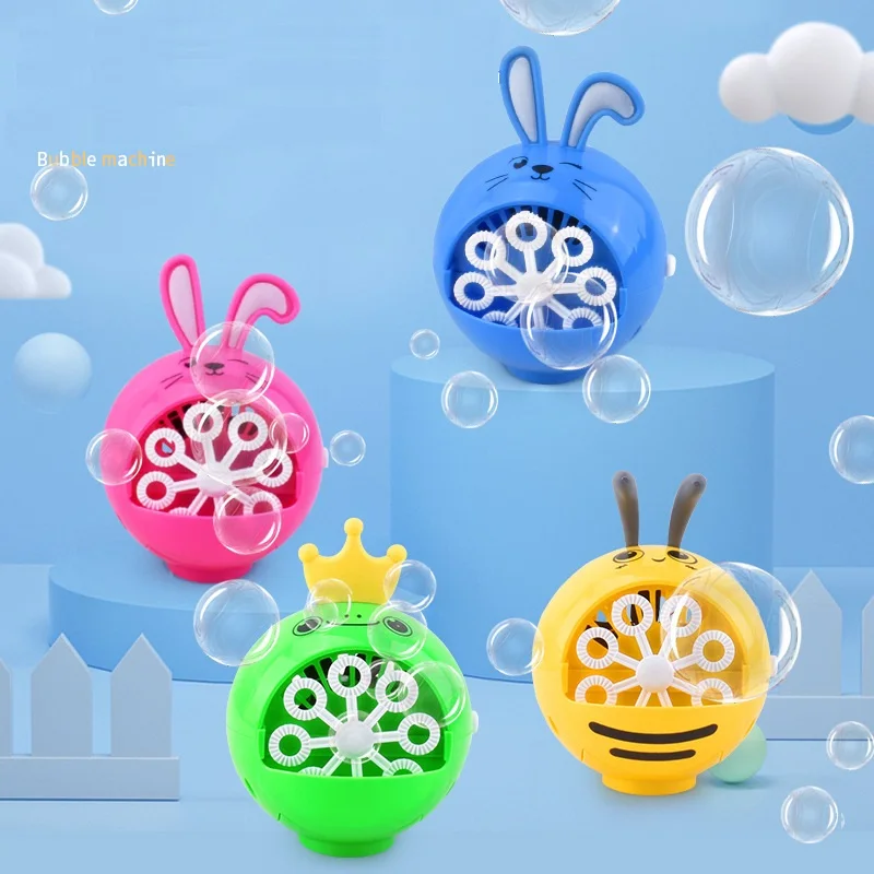 Kid Elektrische Draagbare Cartoon Konijn Magische Bubble Machine Outdoor Speelgoed Dier Zomer Automatische Waterzeepblazer Maker Party Cadeau