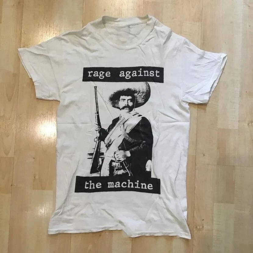Camiseta Unisex Rage Against The Machine Zapata, camiseta de tamaño completo para hombre, Camiseta informal negra de algodón con cuello redondo, camiseta de verano para hombre y mujer