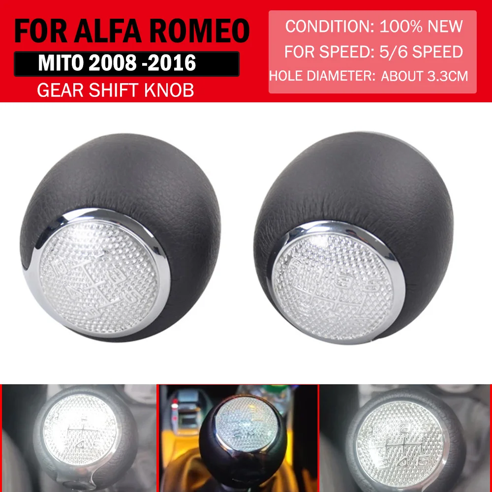 

Fit for Alfa Romeo Mito 2008 -2016 Unique Stylish 5/6 Speed Manual Car Gear Shift Knob Lever Head Auto Parts