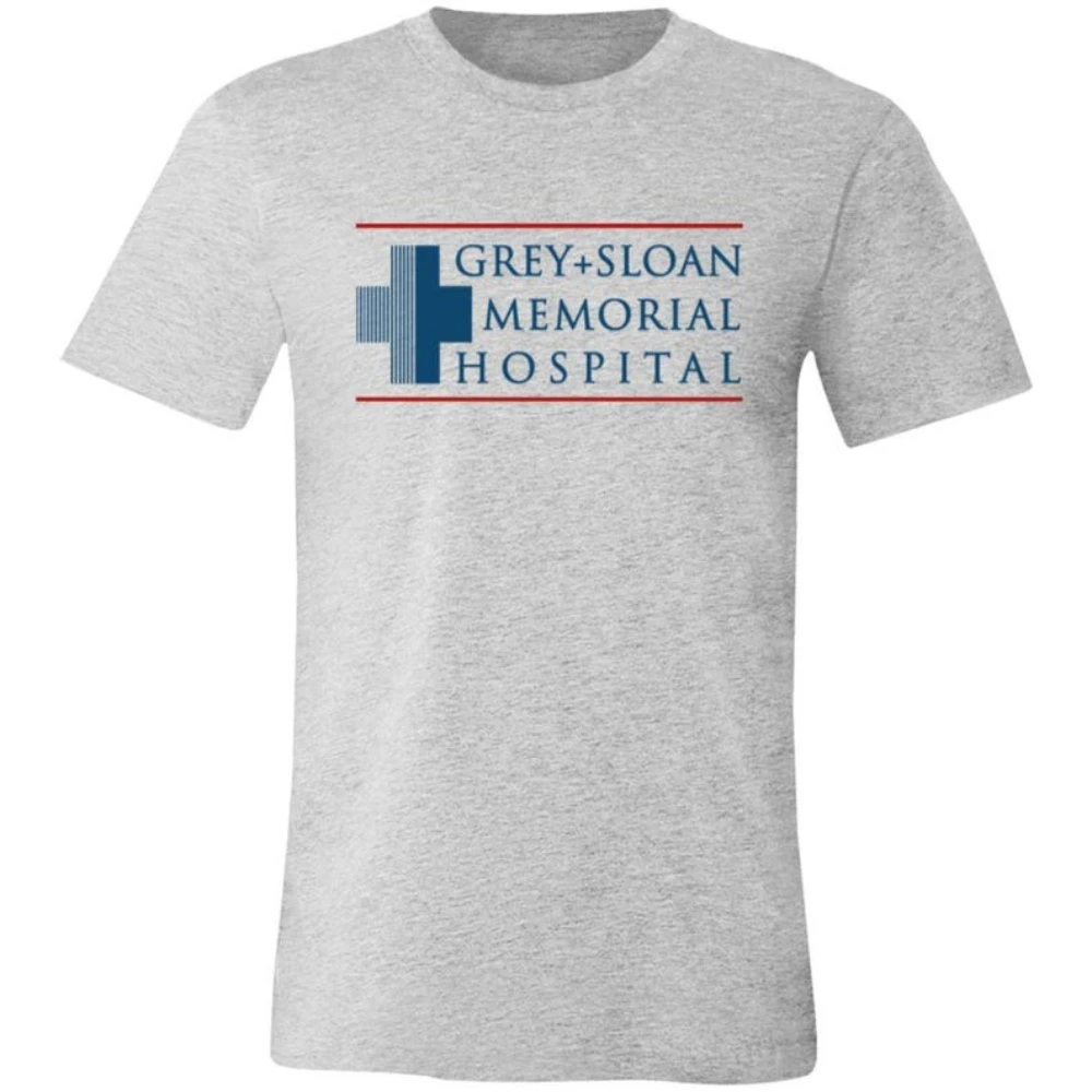 رمادي تشريح تي شيرت رمادي سلون التذكاري مستشفى قميص امرأة رجل خمر أزياء بسيطة عارضة القطن الجرافيك تي شيرت