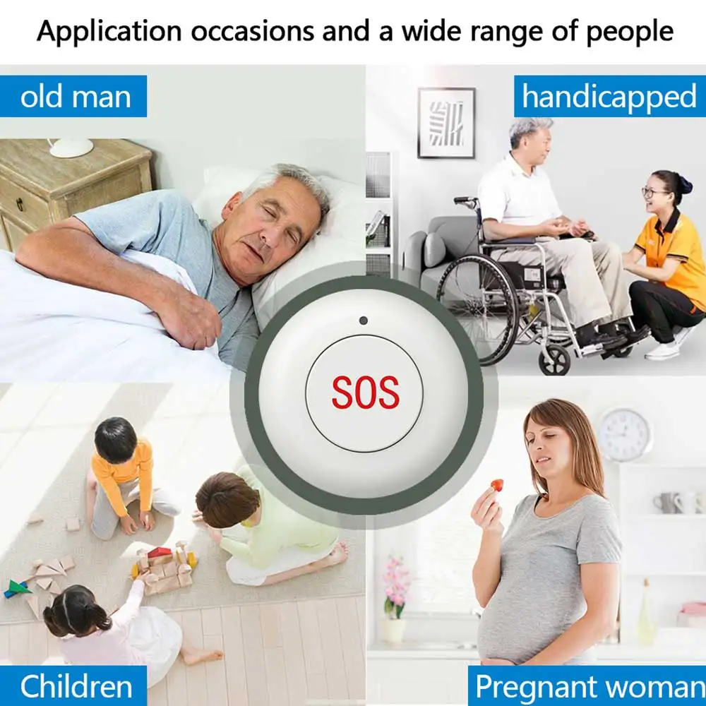 Bouton d'urgence SOS PGST, bouton de panique, système d'alarme de Protection de sécurité domestique pour personnes âgées, connexion à un système d'alarme 5
