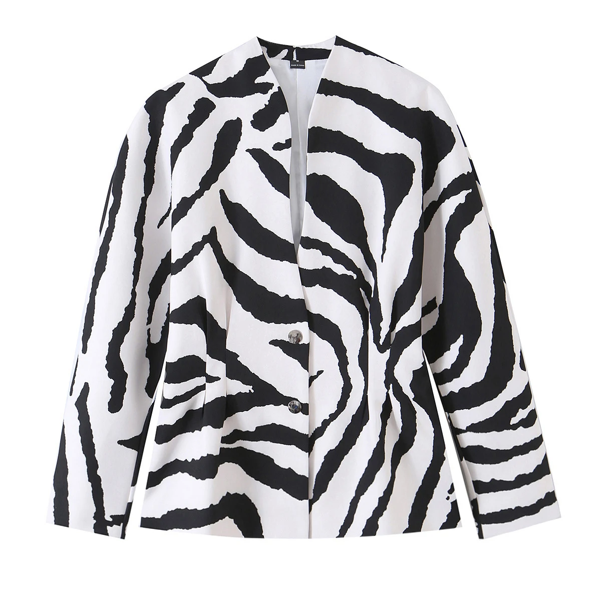European and American style 2026 summer new women's loose and versatile animal ripple point buttonless suit jacket