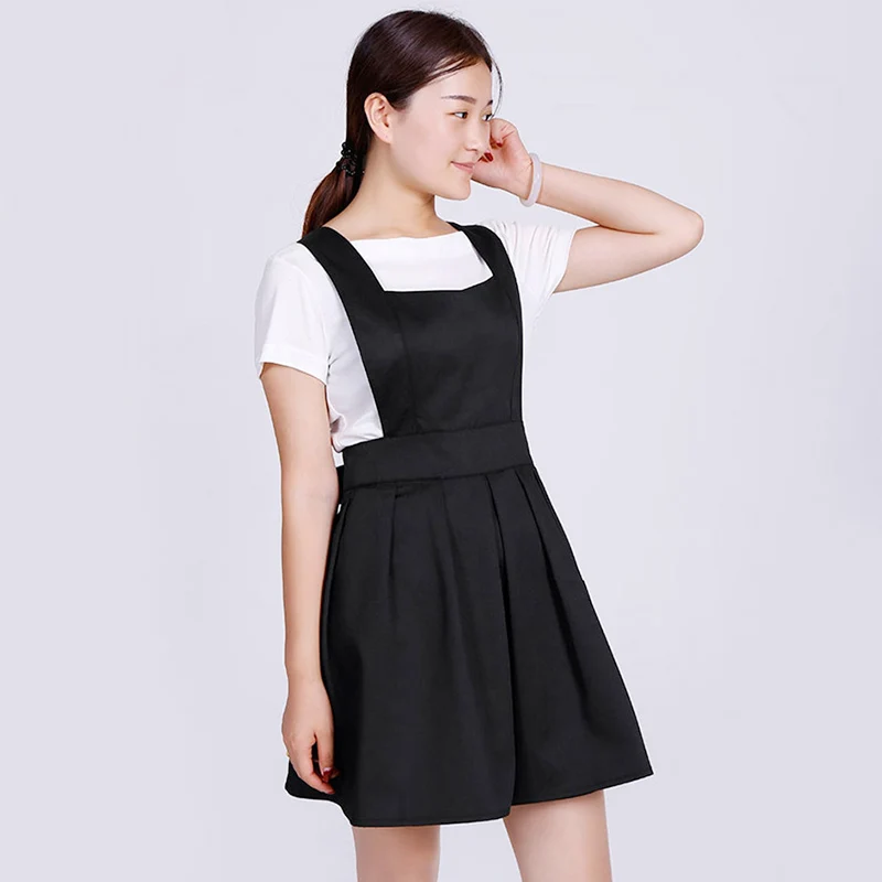 Cross Back Waitress Services Coffee Flower Shop Apron Dress Uniform Cooking Baking Kitchen Bib Beauty Nail Hairdresser Overalls