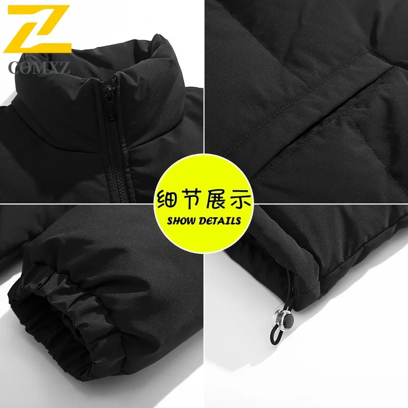 COMXZ Man Autumn Winter Plus Velvet Fashion Vintage Trend Jacket Male Casual All Match Cotton Coat Clothing Comfort Streetwear