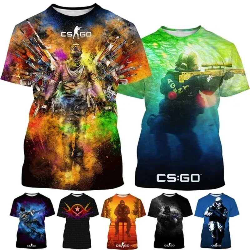 Game CSGO Print T-shirt 3D Men's Street Cool Unisex Sports Tee Shirt Summer Youth Popular Short sleeved Kid Top T-shirt for Men