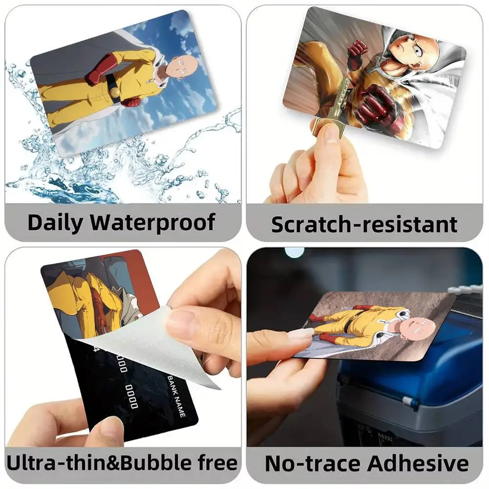 Anime O-One Punch Man Saitama  Credit Card HD Stickers Game Card Decal Small Chip Waterproof Sticker Gift