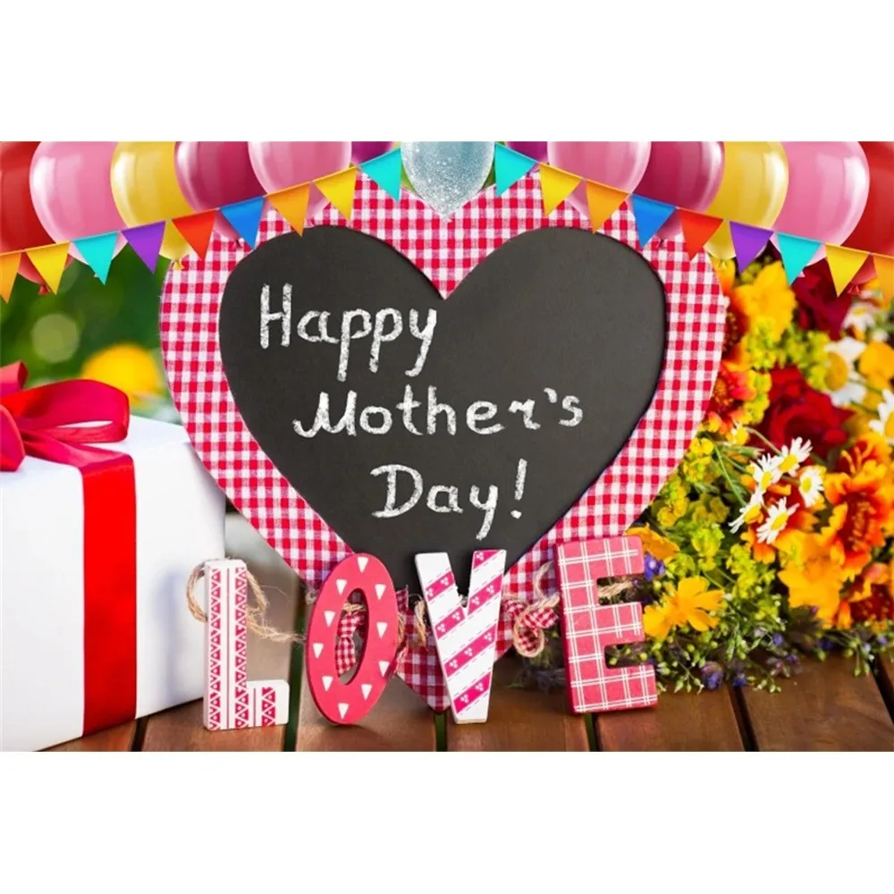 Glückliche Muttertag Kulissen Geburtstag Banner Blumen lieben Herz Fotografie Hintergründe Party Dekor Fotostudio Requisiten
