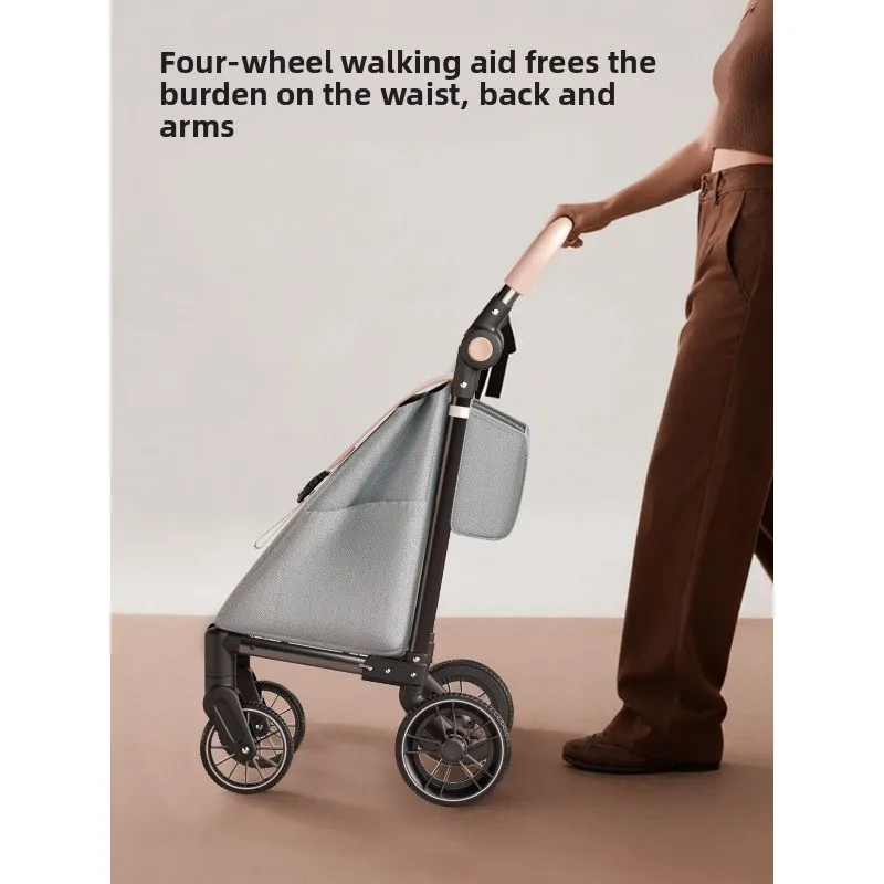 Four-wheel Shopping Cart, Small Pull Cart for Home Use, New Trolley, Light and Portable, Foldable Shopping Cart, Universal Wheel