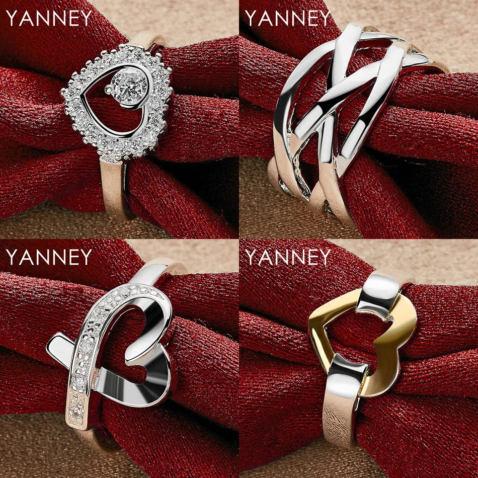 

Charm 925 sterling silver 7/8/9/10 exquisite heart-shaped zircon ring for women party gift accessories