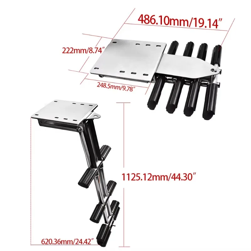 high-quality marine hardware Marine boarding telescopic diving ladder boat swimming platform with yacht ladder