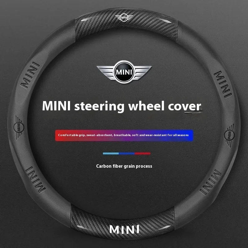 

Mini Cooper S JOHN COOPER WORKS Clubman Countryman JCW F55 F56 R60 R59 Carbon fiber Leather Car Steering Wheel Cover Accessories