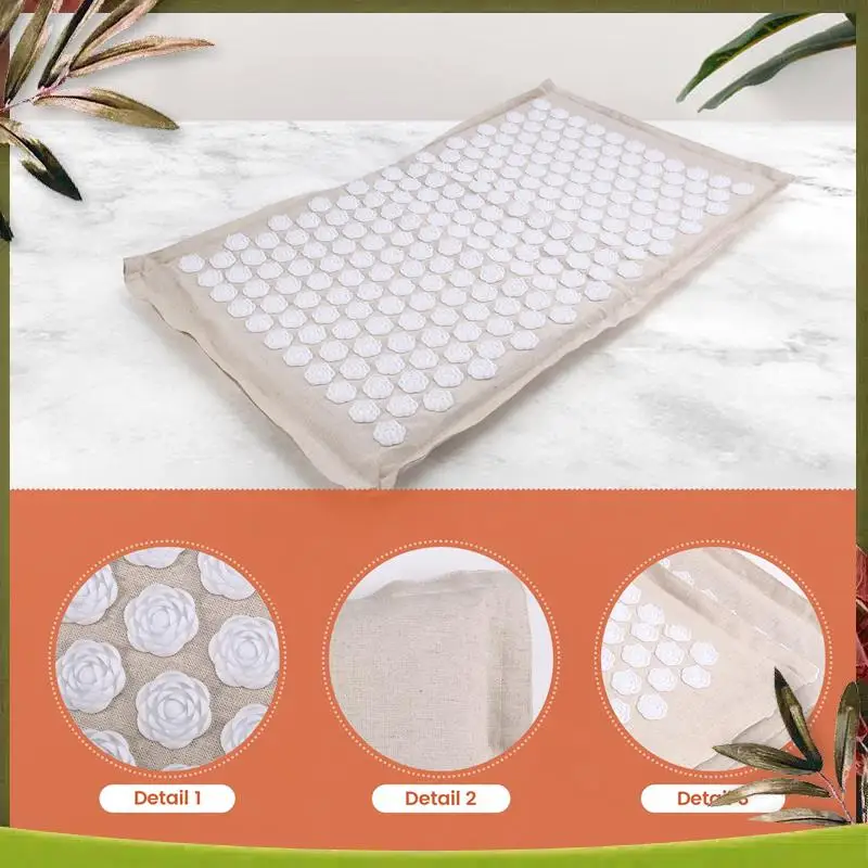 A08P-Acupressure Mat And Pillow Set For Neck,Foot,And Back Pain Relief -Yoga Mat With Pressure Points For Deep Tissue Massage