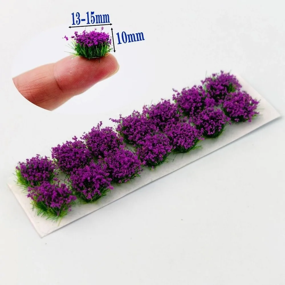 14pcs/set Multicolors DIY Miniature Garden Decor Plastic 13~15mm*10mm Durable Static Scenery Model Landscape Wargame Grass Tufts