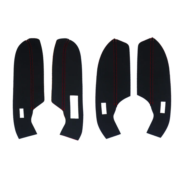 Interior Door Armrest Protective Cover Trim 4‑Pieces PU Leather Skin Fit VW Polo Hatchback 2011‑2016